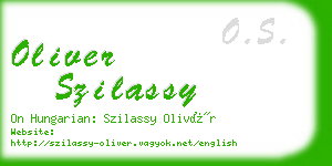 oliver szilassy business card